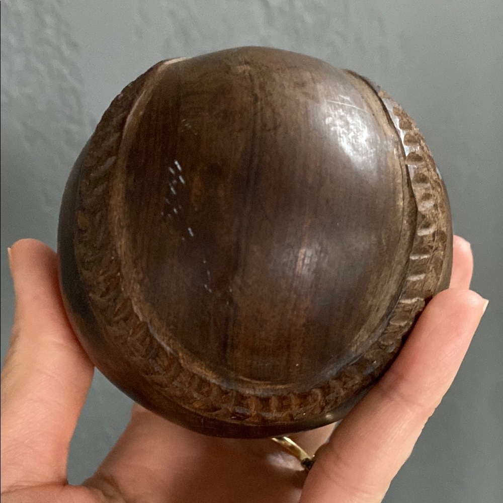Ironwood Carved Baseball Shelf Sitter Decor - Picture 2 of 8